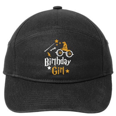 10th Birthday Girl Wizard Magic Bday To Celebrate Wizards 7-Panel Snapback Hat