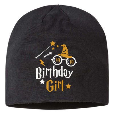 10th Birthday Girl Wizard Magic Bday To Celebrate Wizards Sustainable Beanie