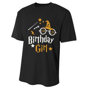 10th Birthday Girl Wizard Magic Bday To Celebrate Wizards Performance Sprint T-Shirt