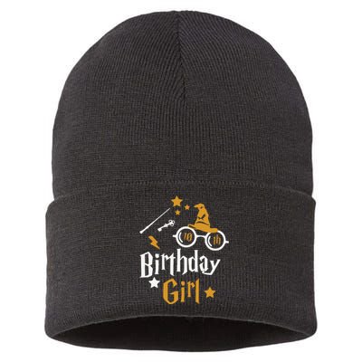 10th Birthday Girl Wizard Magic Bday To Celebrate Wizards Sustainable Knit Beanie