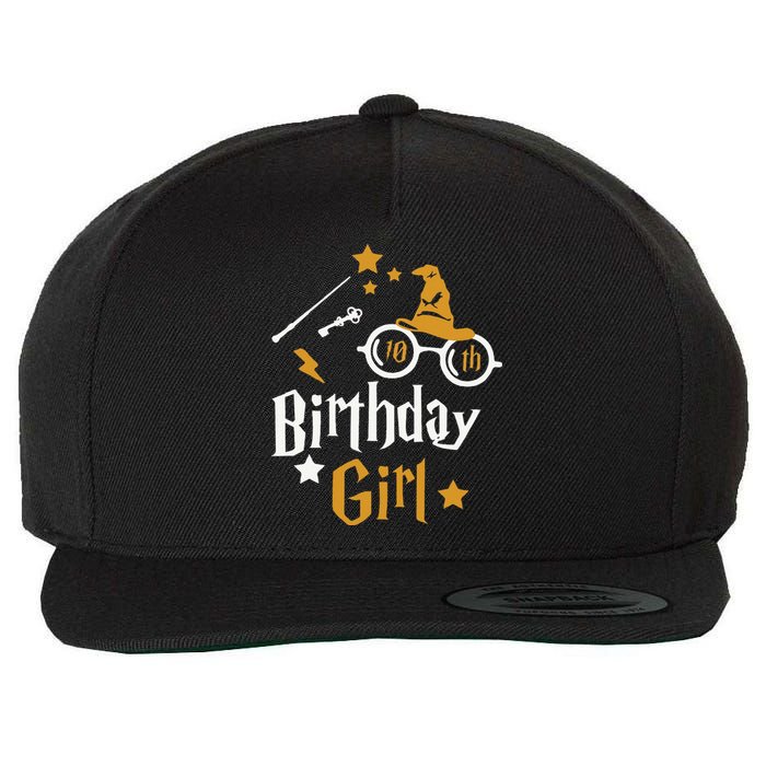 10th Birthday Girl Wizard Magic Bday To Celebrate Wizards Wool Snapback Cap