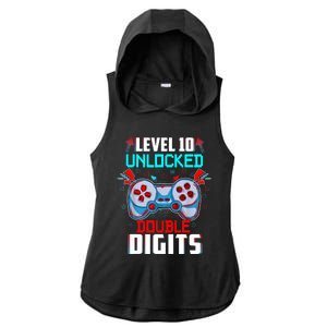 10th Birthday Gift For Boys Double Digits 10 Year Old Gifts Gamer Gift Ladies PosiCharge Tri-Blend Wicking Draft Hoodie Tank