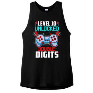 10th Birthday Gift For Boys Double Digits 10 Year Old Gifts Gamer Gift Ladies PosiCharge Tri-Blend Wicking Tank