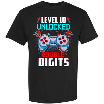 10th Birthday Gift For Boys Double Digits 10 Year Old Gifts Gamer Gift Garment-Dyed Heavyweight T-Shirt