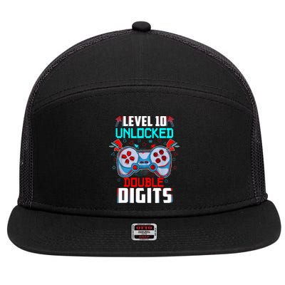 10th Birthday Gift For Boys Double Digits 10 Year Old Gifts Gamer Gift 7 Panel Mesh Trucker Snapback Hat