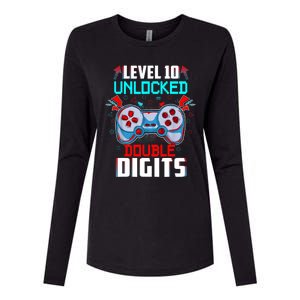 10th Birthday Gift For Boys Double Digits 10 Year Old Gifts Gamer Gift Womens Cotton Relaxed Long Sleeve T-Shirt