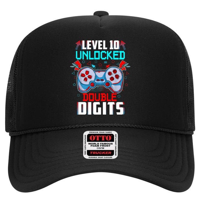 10th Birthday Gift For Boys Double Digits 10 Year Old Gifts Gamer Gift High Crown Mesh Back Trucker Hat