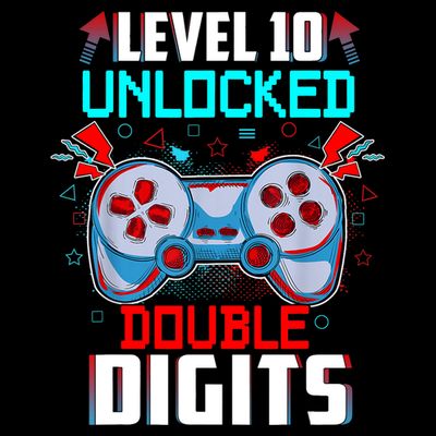 10th Birthday Gift For Boys Double Digits 10 Year Old Gifts Gamer Gift T-Shirt
