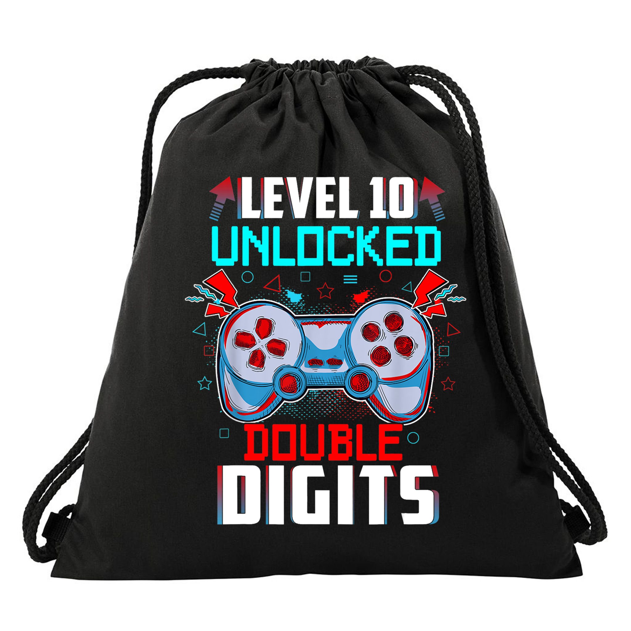 10th Birthday Gift For Boys Double Digits 10 Year Old Gifts Gamer Gift Drawstring Bag