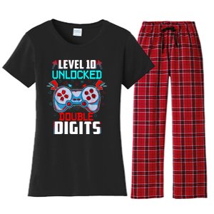 10th Birthday Gift For Boys Double Digits 10 Year Old Gifts Gamer Gift Women's Flannel Pajama Set