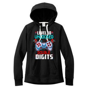 10th Birthday Gift For Boys Double Digits 10 Year Old Gifts Gamer Gift Women's Fleece Hoodie