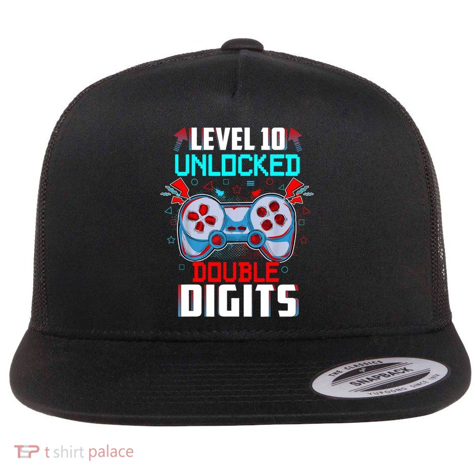 10th Birthday Gift For Boys Double Digits 10 Year Old Gifts Gamer Gift Flatbill Hat