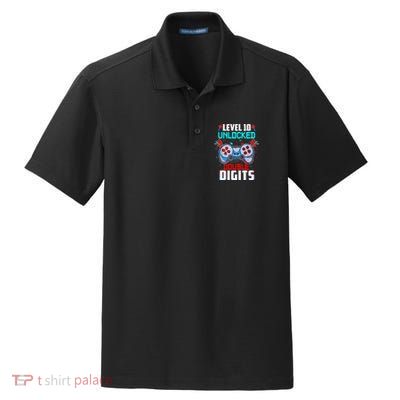 10th Birthday Gift For Boys Double Digits 10 Year Old Gifts Gamer Gift Dry Zone Grid Polo