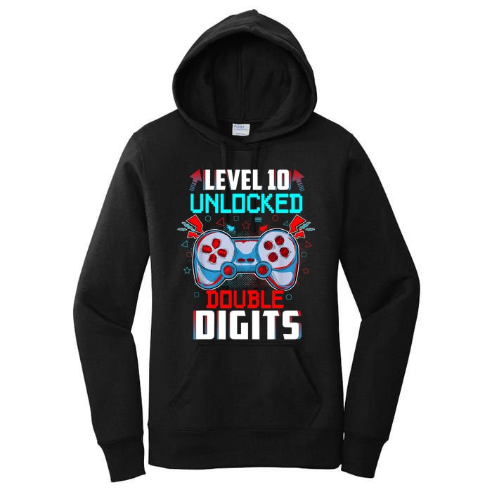 10th Birthday Gift For Boys Double Digits 10 Year Old Gifts Gamer Gift Women's Pullover Hoodie