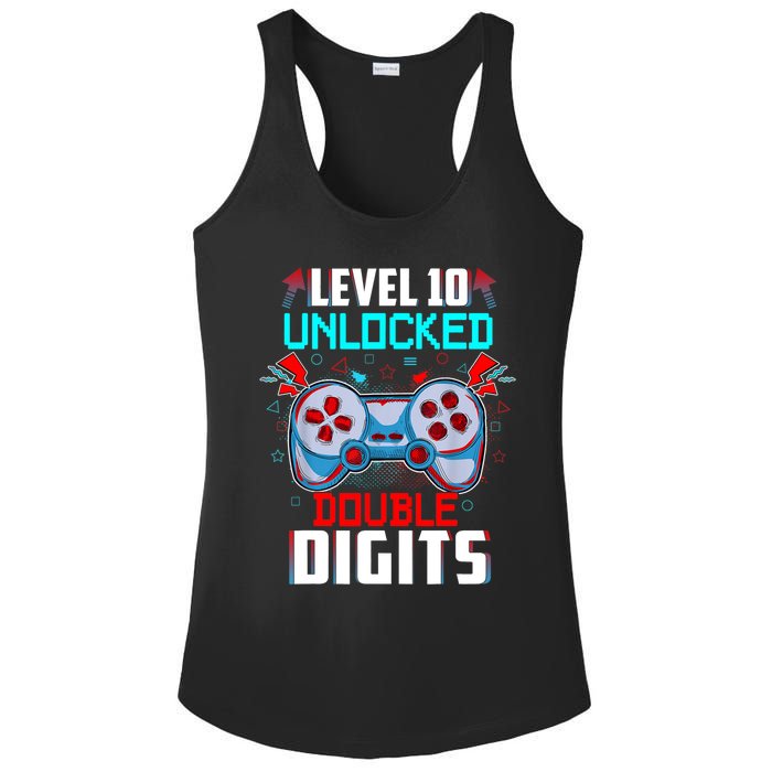 10th Birthday Gift For Boys Double Digits 10 Year Old Gifts Gamer Gift Ladies PosiCharge Competitor Racerback Tank