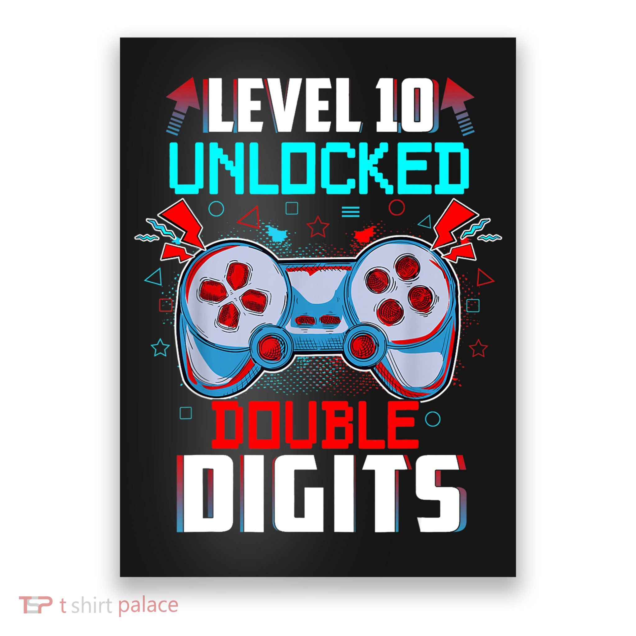 10th Birthday Gift For Boys Double Digits 10 Year Old Gifts Gamer Gift Poster