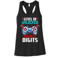 10th Birthday Gift For Boys Double Digits 10 Year Old Gifts Gamer Gift Women's Racerback Tank