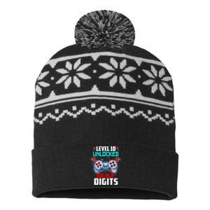 10th Birthday Gift For Boys Double Digits 10 Year Old Gifts Gamer Gift USA-Made Snowflake Beanie