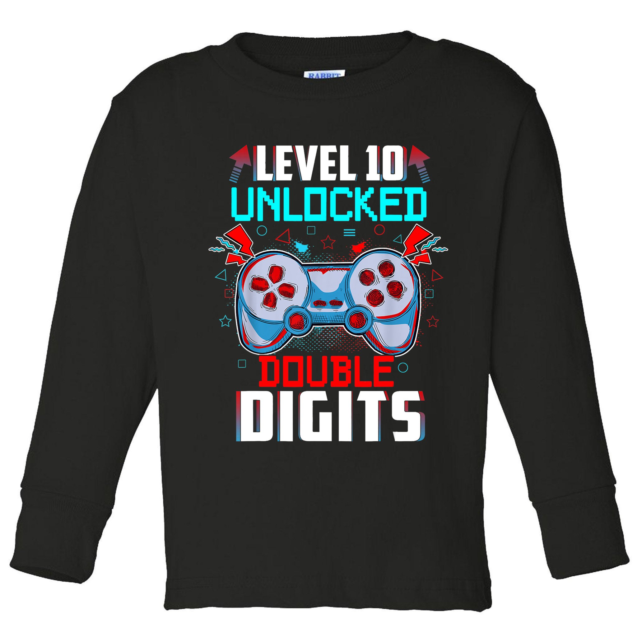 10th Birthday Gift For Boys Double Digits 10 Year Old Gifts Gamer Gift Toddler Long Sleeve Shirt