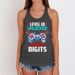 10th Birthday Gift For Boys Double Digits 10 Year Old Gifts Gamer Gift Women's Knotted Racerback Tank