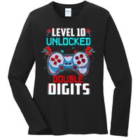 10th Birthday Gift For Boys Double Digits 10 Year Old Gifts Gamer Gift Ladies Long Sleeve Shirt