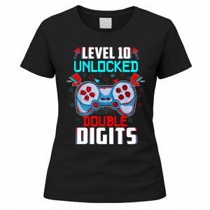 10th Birthday Gift For Boys Double Digits 10 Year Old Gifts Gamer Gift Women's T-Shirt