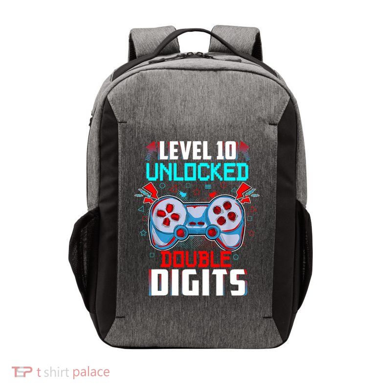 10th Birthday Gift For Boys Double Digits 10 Year Old Gifts Gamer Gift Vector Backpack