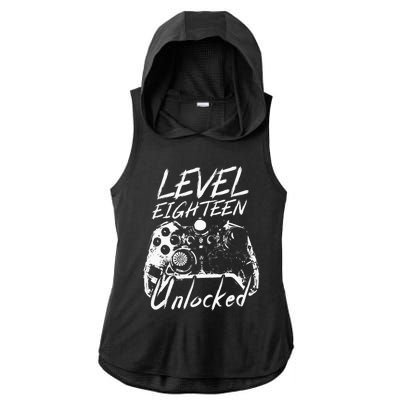 18th Birthday Gift 18 Year Old Gifts 18th Birthday Ladies PosiCharge Tri-Blend Wicking Draft Hoodie Tank