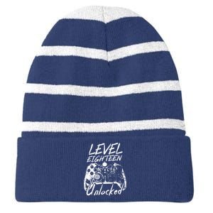 18th Birthday Gift 18 Year Old Gifts 18th Birthday Striped Beanie with Solid Band