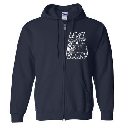 18th Birthday Gift 18 Year Old Gifts 18th Birthday Full Zip Hoodie