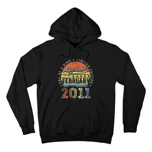 12th Birthday Gift Awesome Since February 2011 12 Year Old Cute Hoodie