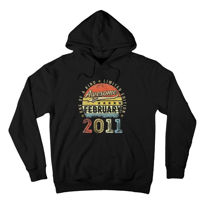 12th Birthday Gift Awesome Since February 2011 12 Year Old Cute Hoodie