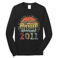 12th Birthday Gift Awesome Since February 2011 12 Year Old Cute Long Sleeve Shirt