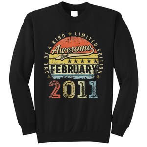 12th Birthday Gift Awesome Since February 2011 12 Year Old Cute Sweatshirt