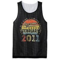 12th Birthday Gift Awesome Since February 2011 12 Year Old Cute Mesh Reversible Basketball Jersey Tank