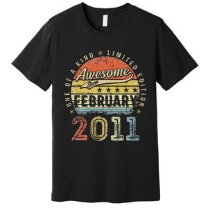 12th Birthday Gift Awesome Since February 2011 12 Year Old Cute Premium T-Shirt