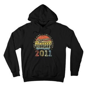 12th Birthday Gift Awesome Since February 2011 12 Year Old Cute Tall Hoodie