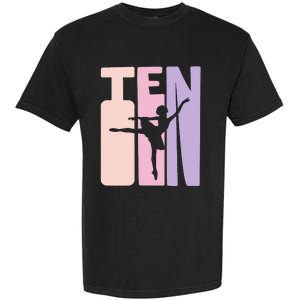 10th Birthday Gift Ballet Dancer 10 Years Old Ballerina Garment-Dyed Heavyweight T-Shirt