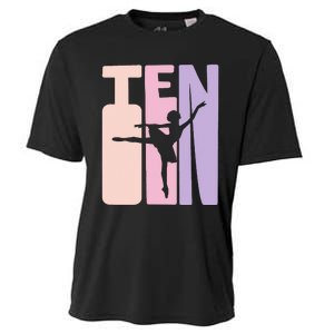 10th Birthday Gift Ballet Dancer 10 Years Old Ballerina Cooling Performance Crew T-Shirt