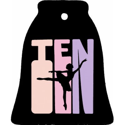 10th Birthday Gift Ballet Dancer 10 Years Old Ballerina Ceramic Bell Ornament