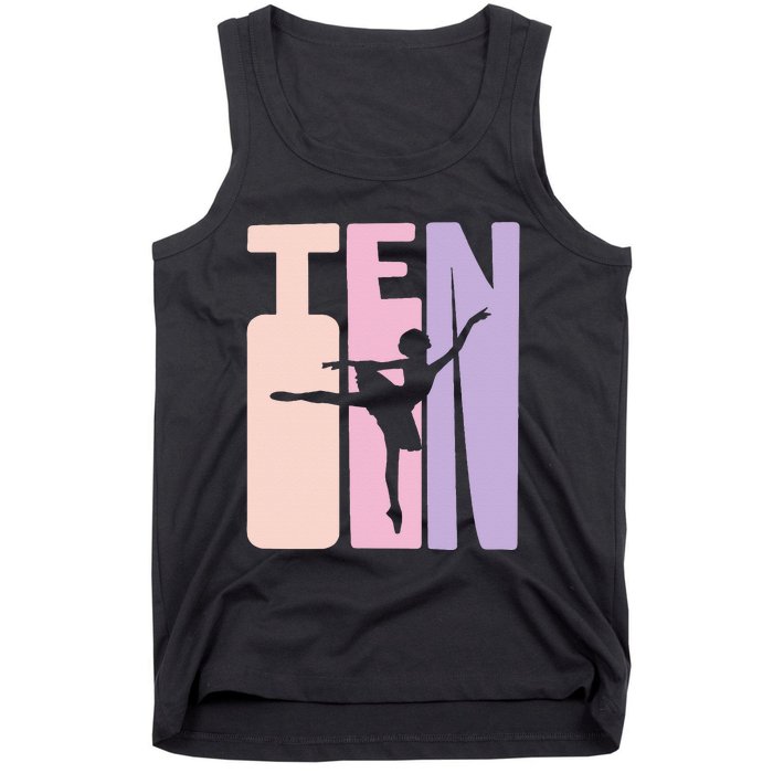 10th Birthday Gift Ballet Dancer 10 Years Old Ballerina Tank Top