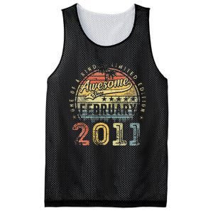 12th Birthday Gift Awesome Since February 2011 12 Year Old Mesh Reversible Basketball Jersey Tank