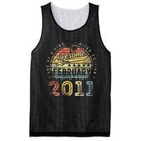 12th Birthday Gift Awesome Since February 2011 12 Year Old Mesh Reversible Basketball Jersey Tank