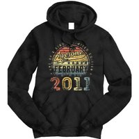 12th Birthday Gift Awesome Since February 2011 12 Year Old Tie Dye Hoodie