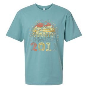 12th Birthday Gift Awesome Since February 2011 12 Year Old Sueded Cloud Jersey T-Shirt