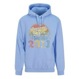 12th Birthday Gift Awesome Since February 2011 12 Year Old Unisex Surf Hoodie