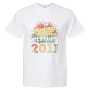 12th Birthday Gift Awesome Since February 2011 12 Year Old Garment-Dyed Heavyweight T-Shirt