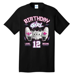 12Th Birthday  Gamer Level 12 Begins Video Games Girls Tall T-Shirt