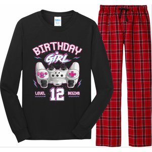 12Th Birthday  Gamer Level 12 Begins Video Games Girls Long Sleeve Pajama Set