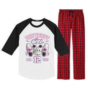 12Th Birthday  Gamer Level 12 Begins Video Games Girls Raglan Sleeve Pajama Set